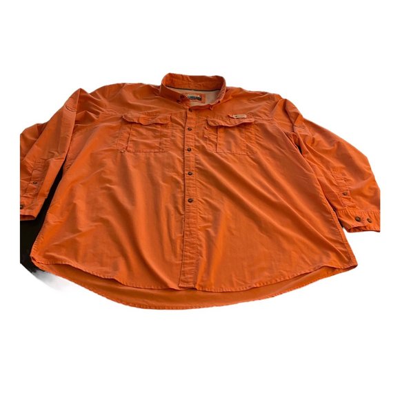 Magellan Outdoors Big Tall 3XL Vented Shirt Orange Angler Fit Fish Gear Mag Wick - Picture 14 of 14